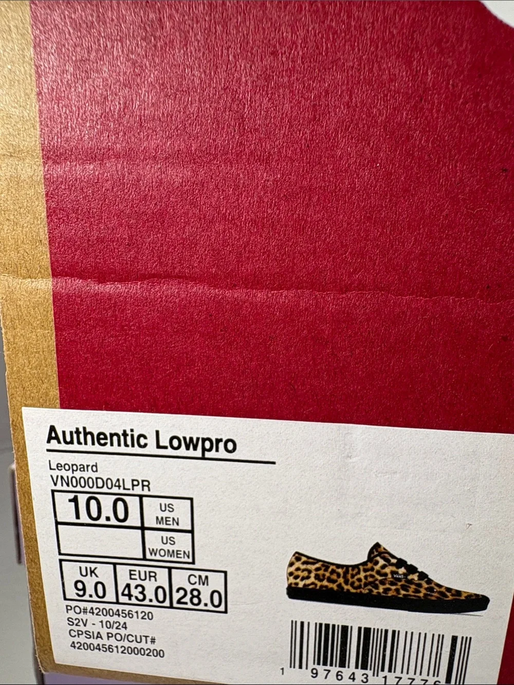 Vans Authentic Leopard Print Sneakers - Black/Yellow Men’s 10